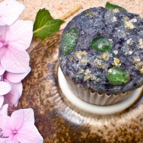 Blueberry Taro Lava Rock Muffins