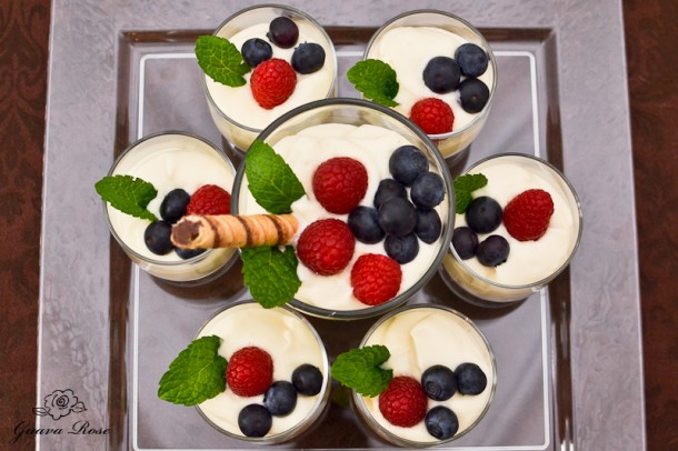 Custard Mousse cups, top view