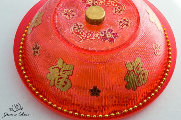 Chinese candy holder, top side view