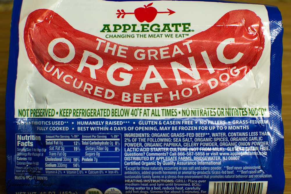 Organic nitrate free hot dogs