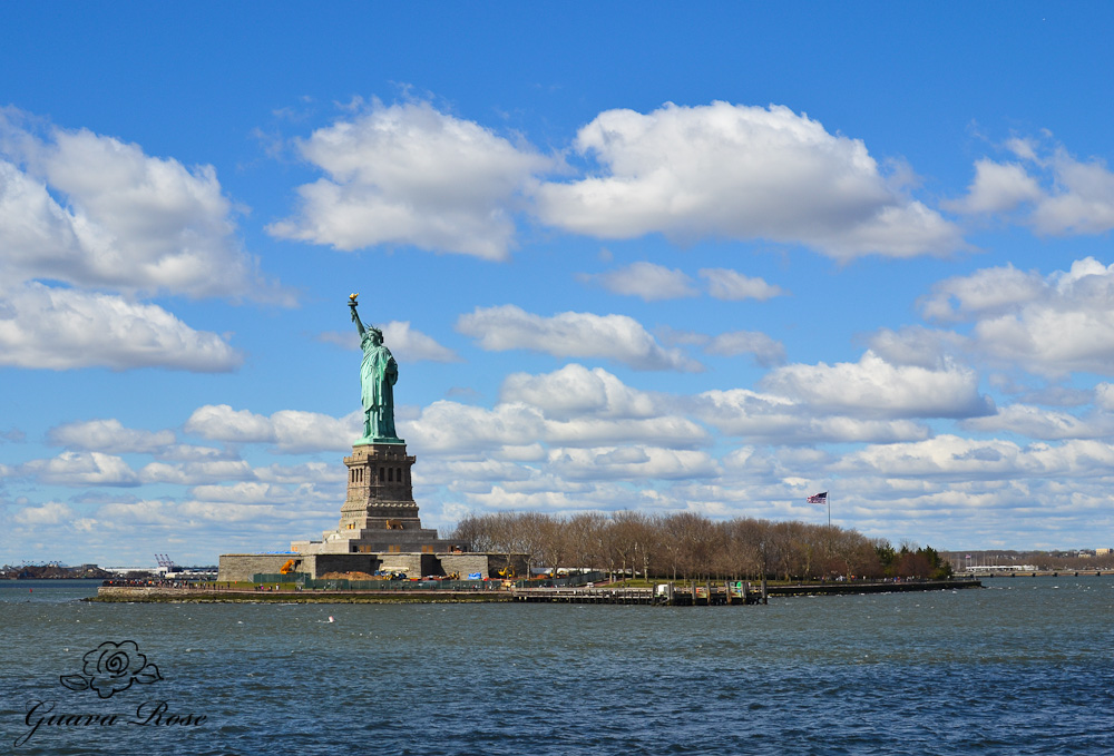 Statue of Liberty, right view from boat