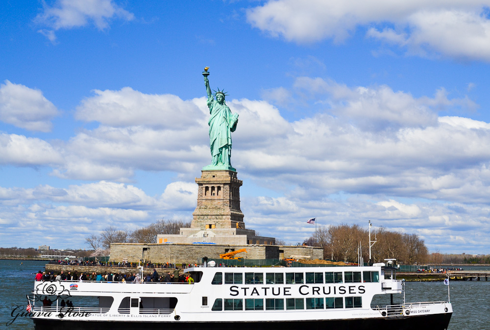 Statue of Liberty, front view from boat