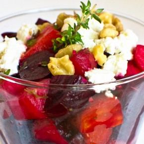 Roasted Beets with Goat Cheese and Walnuts