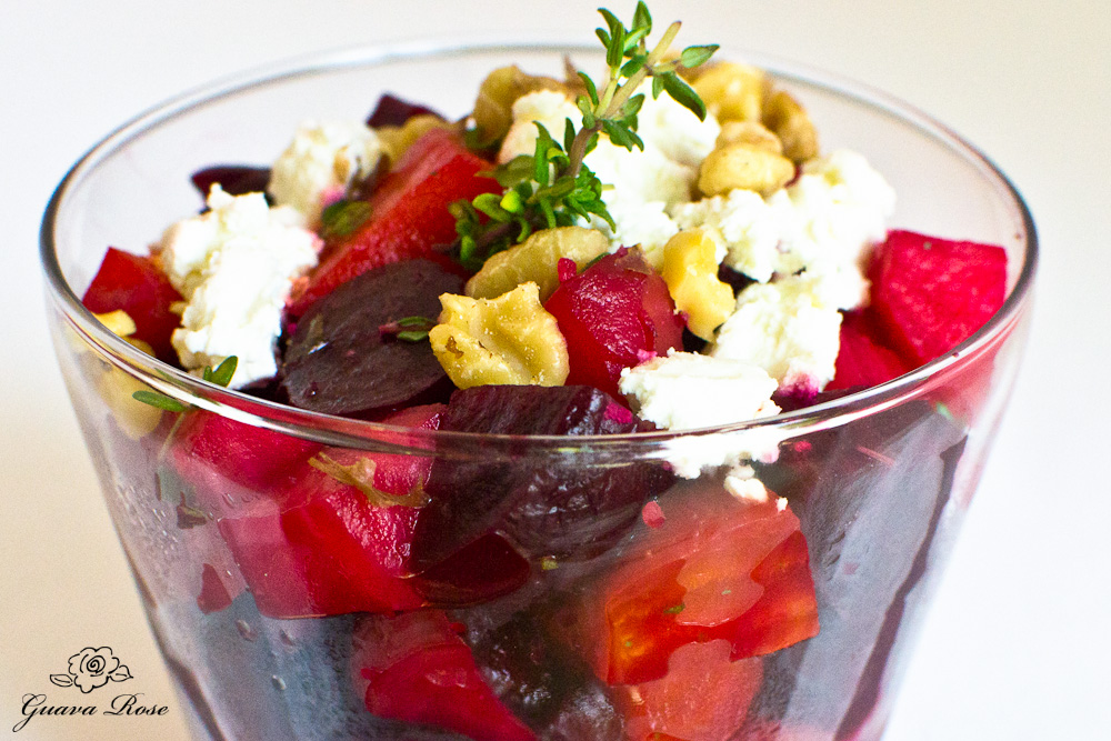 Roasted Beet Salad with Goat Cheese and Walnuts