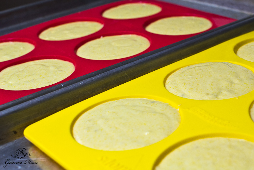 cornbread cake muffintop batter in pans