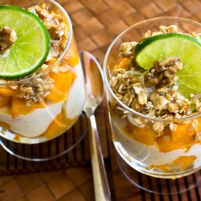 Papaya Parfaits with Ginger Lime Greek Yogurt