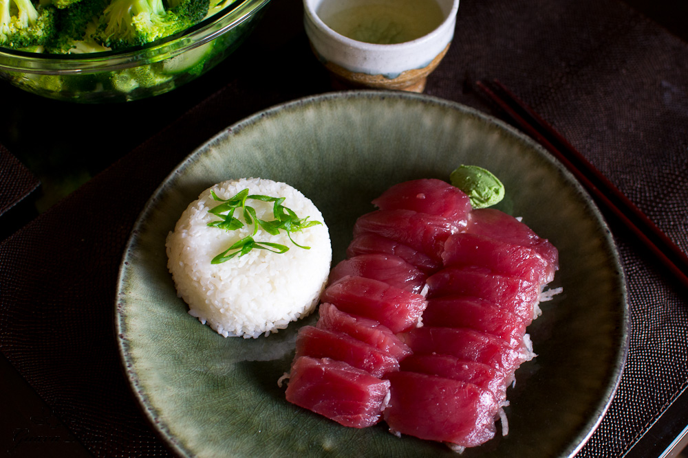 Sashimi with rice