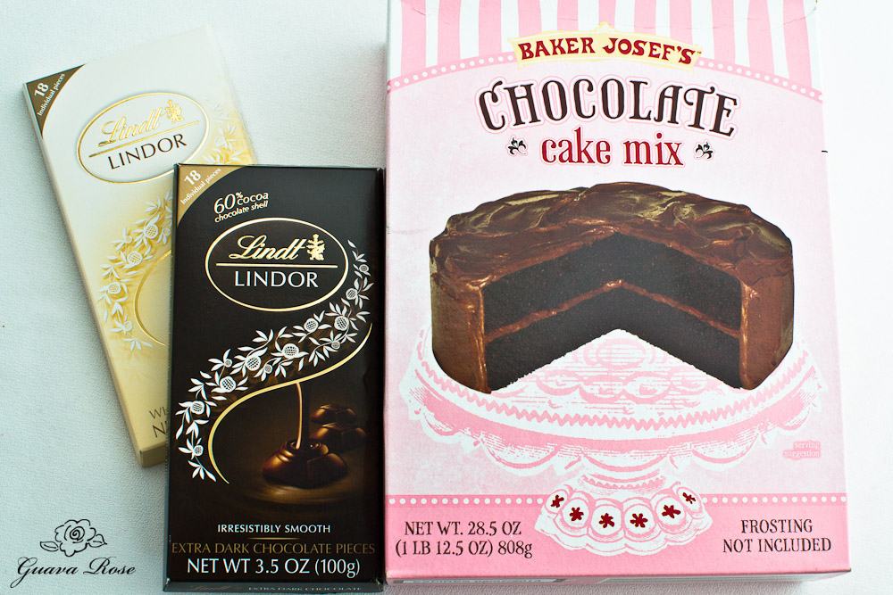 Natural Cake mix and Lindt truffle bars