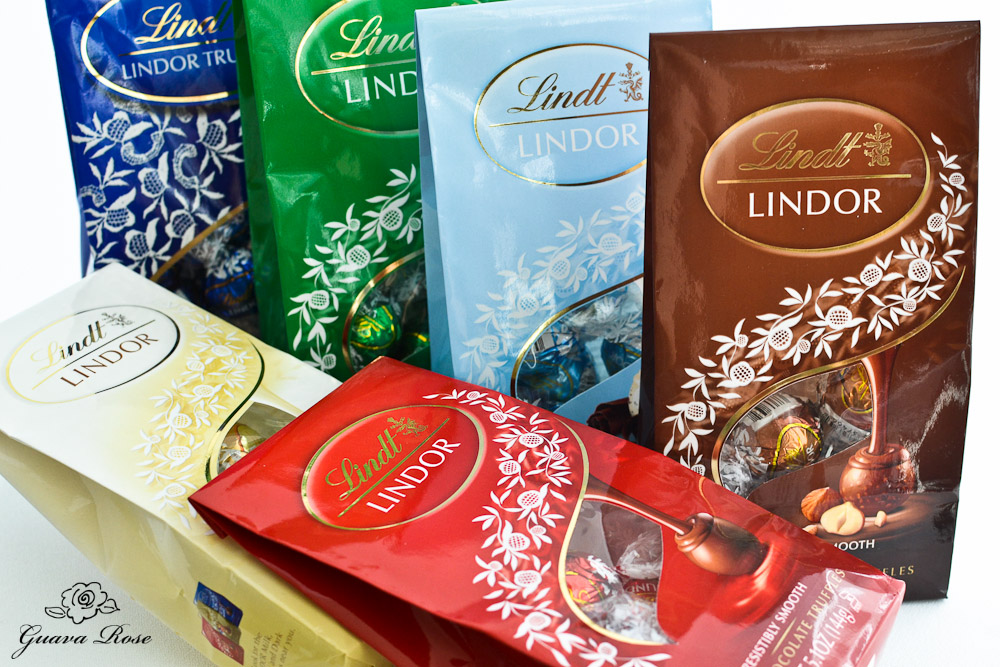 Various bags colored Lindt Lindor Truffles