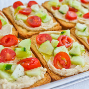 Quick Hummus and Vegetable Toasts