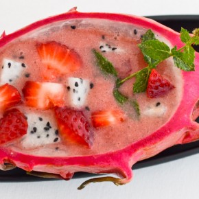 Strawberry Vanilla Dragonfruit Soup (Cold)