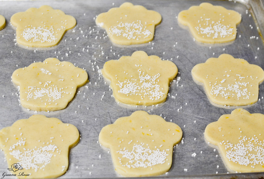 Lemon shortbread cut out cookie dough