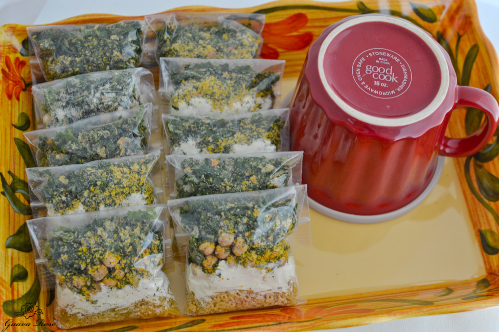 Chickpea Kale soup packets and mug