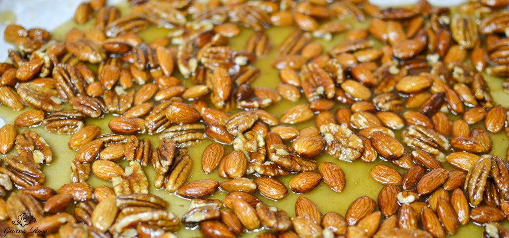 Nuts with honey sauce before baking