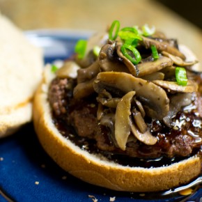 Teriyaki Mushroom Bison Burgers